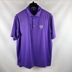Peter Millar Summer Comfort Polo Mens Large Purple Performance Golf Polo